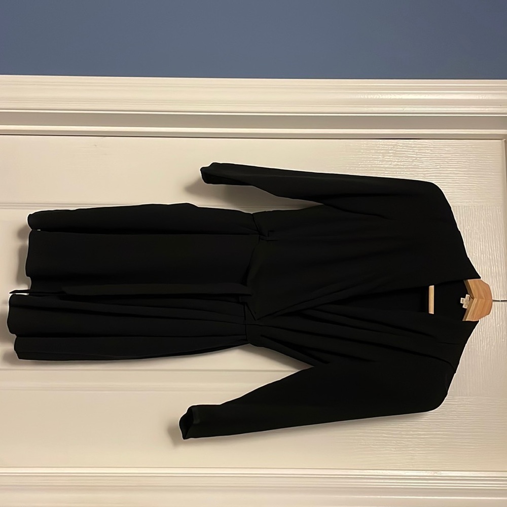 ARITZIA WILFRED Japanese Crepe Wrap Dress (black) - size 2